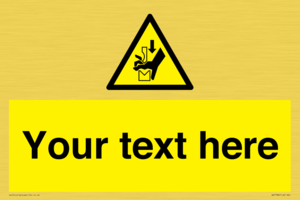 Custom warning hand crushing between press brake tool